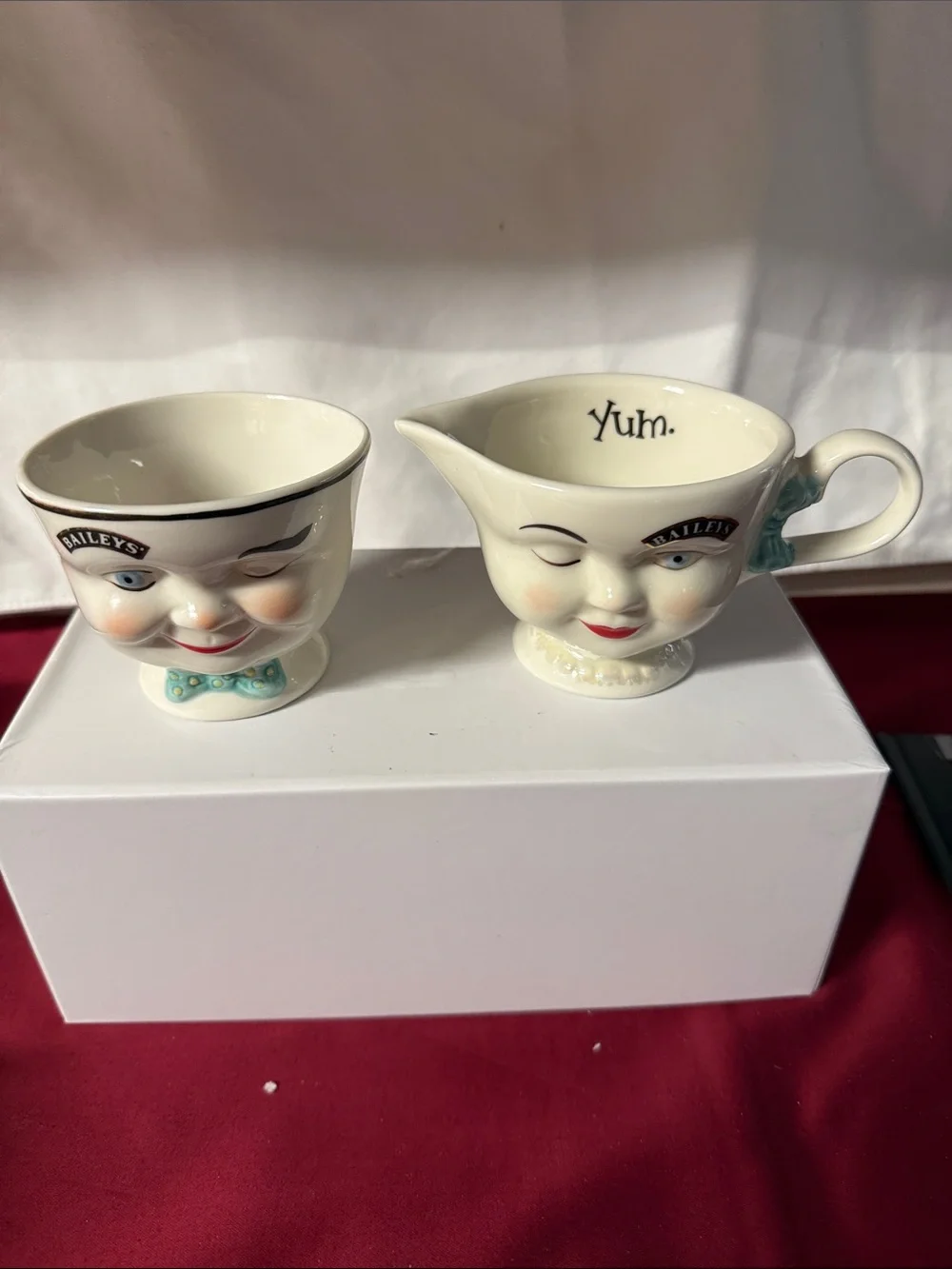 Vintage Ceramic Creamer and Sugar Set in Cream Limited Edition 1996
